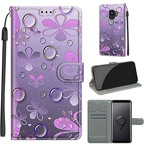 TOMYOU Hülle für Samsung Galaxy S9, Stoßfestes Flip-Holster, Premium Leder PU Handyhülle, Flip Case Wallet mit [Magnetic Closure] für Samsung Galaxy S9