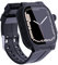 ShellBox Case Custodia per Apple Watch con pellicola protettiva touch e cinturino IP68, impermeabile, ultra multifunzione, per Apple Watch Serie S7, colore: Nero, Poliuretano