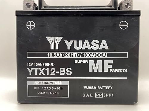 Yuasa battery YTX12-BS | Batteria di ricambio da moto per Piaggio Liberty 200 4T 200