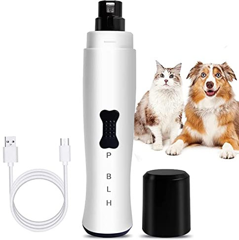 Cortauñas para Perro Y Gato con Luz LED, Lima De Uñas Électrica para Perros Mascotas Pequeño/Grande, Almolador para Perros,Amoladora De Uñas Recargable De Bajo Ruido,2 Velocidades