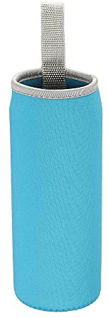 sourcing map Funda para Botella de Agua 500ml, Portador de Neopreno, Funda Protectora Antideslizante Aislada para Botellas de Vidrio con Correa para Bebida Fría o Caliente, 2uds Azul