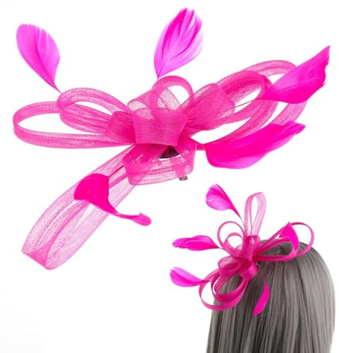Luxshiny Fascinator Hair Clip for Women | Elegant Mesh Bridal Headdress & Wedding Guest Headpiece | Ascot Race Day Accessories, Tea Party & Cocktail Hat - Navy Blue
