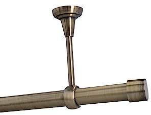 Sento 25mm Gardinenstange Vorhangstange 1-läufig Deckenmontage Messing Antik 140 cm Albana