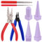 Glarks 8Pcs Looping Tool Set Including Wire Mandrel, 6 in 1 Bail Making Pliers, Cutter for Jewelry Wrapping and Jump Ring Forming