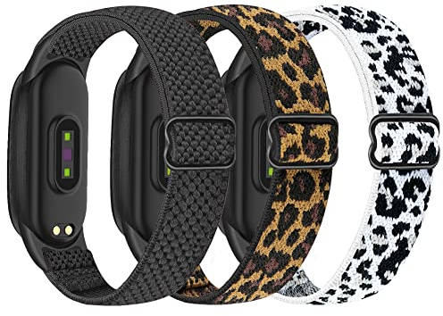 SHIJZWD 3 Pack Elastisch Armband Kompatibel mit Xiaomi Mi Band 7/Mi Band 6/Mi Band 5 Armband, Verstellbares Ersatzarmbänder Sport Loop Nylon Uhrenarmbänder für Xiaomi Mi Band 5/6/7 Damen Herren