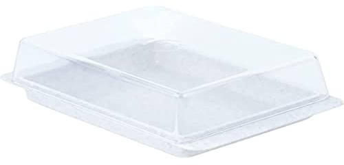 1 x Butterdose für Kühlschrank, Unterteil farbig, Deckel transparent, Maße: 138 x 92 x 52 mm