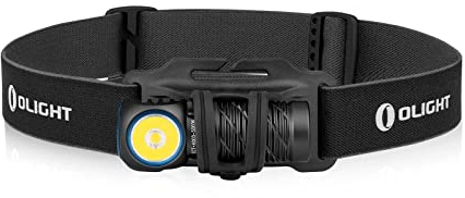 OLIGHT Perun 2 Mini LED Stirnlampe 1100 Lumen 150 Meter, USB Wiederaufladbare EDC Taschenlampe mit Rotlicht, 5 Lichtmodi Wasserdichte Kopflamp mit Stirnband für Campen, Notfälle Schwarz