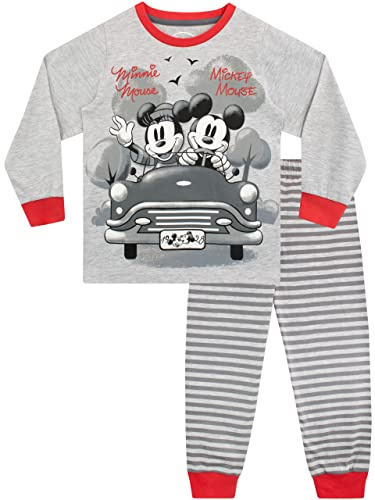 Disney Girls Pyjamas Mickey and Minnie Mouse Grey 5-6 Years