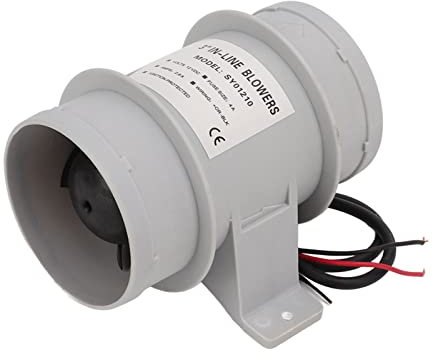 Souffleur Silencieux en Ligne 12 V pour Bateaux, Souffleur D'air de Cale Marin en Ligne, Ventilateur D'extraction de Ventilateur de Bateau Résistant à L'eau, Débit D'air de 145 CFM
