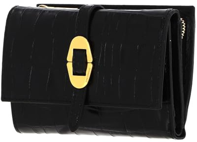 Coccinelle Leder Geldbörse Cosima Flap Wallet Noir/Noir schwarz