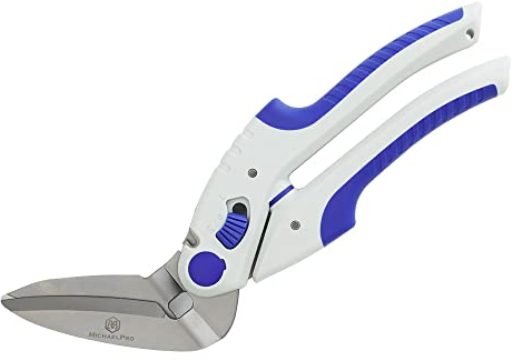 MichaelPro MP010032 25,4 cm robuste Schere, vielseitig einsetzbar, fein gezahnt und abgewinkelt, schneidet Teppich, Karton, Nähstoff, Leder, mit Sicherheitsverschluss und ergonomischem Griff