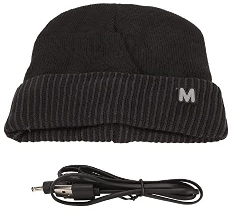USB Electric Hat, Chunky Knitted Heated Beanie Outdoor Thermal Warming (Grey Edge)