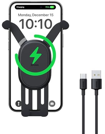 Baseus Stable Gravitational Wireless Charging Car Mount Pro 15W (Black)