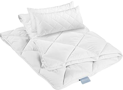 XDREAM Pure Bettwaren-Set 2er Set Kopfkissen 40 x 80 cm + Ganzjahresbettdecke 200 x 200 cm | medium Bettdecken und Kopfkissen| Allergiker geeignet | 100% Mikrofaser | Öko-Tex Zertifiziert