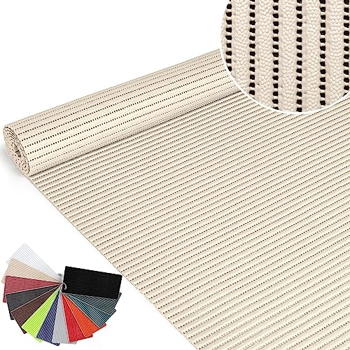 ANRO Badematte Weichschaummatte Bad- und Duschvorleger Antirutsch Badläufer Uni Creme 180x130cm