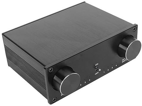 HiFi-Sound-Umschalter, Vergoldete Cinch-Buchse, Verlustfreie Relaisschaltung, 4 Eingänge, 4 Ausgänge, Stromversorgung, Steuerschaltung, Sound-Umschalter für CD-Player, für
