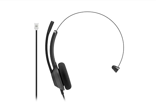 Cisco Headset 321 RJ9, Wired Single On-Ear Headphones, RJ9 Connection IP Phone, Carbon Black, 2-Year Limited Liability Warranty (HS-W-321-C-RJ9)