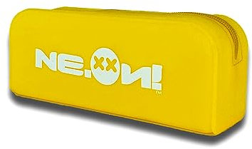 NE.ON Milano Silikon Case - Praktisches Etui für Schule und Büro - Reise-Zubehörtasche - Kabeltasche und Ladegerät, Neongelb, Tasche