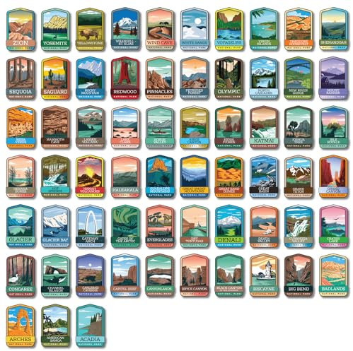 United States National Park Fridge Magnets- RV US USA Camper Magnet Refrigerator Sticker for Travel, Gift, Bucket List, Destination (National Parks)