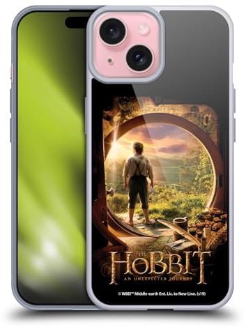 Head Case Designs Offizielle The Hobbit An Unexpected Journey Hobbit in der Tür Schluessel Kunst Gelhülle [Militärischer Schutzgrad] Kompatibel Mit Apple iPhone 15 Und Kompatibel Mit MagSafe