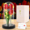 DASIAUTOEM Tulipán eterno bajo campana con LED, regalo para mamá, rosa eterna, tulipán flores artificiales, regalo de cumpleaños para mujer, fiesta de las meres, madre y abuela