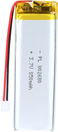 Batterie Lipo Rechargeable Au Lithium Polymère ION. 3.7V. 850mAh. 802680. avec Connecteur JST