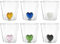 H&H Set 6 Bicchieri in Vetro Borosilicato, Trasparente, Cuore interno in Vetro, 300cc