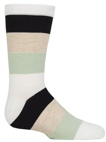 SockShop Kids’ Bamboo Socks with Comfort Cuff and Hand Linked Toes, Plain Bright Solid Striped Colours, Soft and Breathable, 1 Pair Pack White/Navy/Neutral 6-8.5 Kids