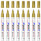 Permanent Marker Wasserfester Stift, 8 Gold Stark Deckend Paint Marker Schnell Trocknender Wasserfeste Permanentmarker zum Steine Bemalen für Karton, Glas Holz, Metall, Kunststoff, Papier, Lackstift