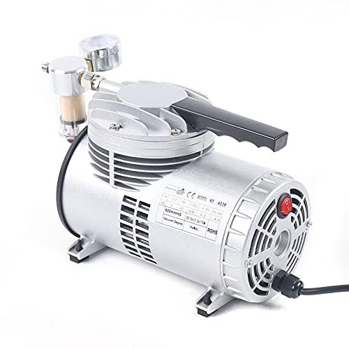 VonVVer Oil Free Vacuum Pump 1/6HP - Oil-Free Lubrication Air Conditioning Pump 20-23L/min 600mmHG Air Pump Industrial Powerful Oil-Free Silent Vacuum Pump