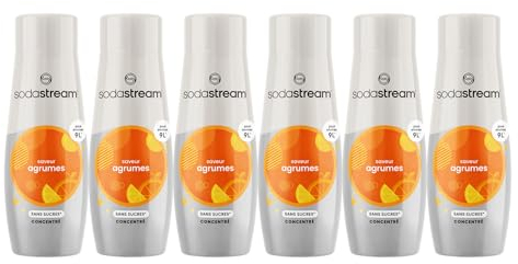 SodaStream Lot de 6 Concentrés Agrumes Sans Sucres pour Machine à Eau Pétillante et Soda | Préparez jusqu'à 9 Litres de Soda aux Agrumes en Quelques Secondes, 440ml