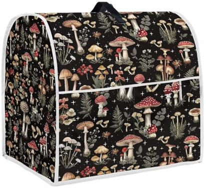 chaqlin Mushroom Print Stand Mixer Cover for Kitchen Food Mixer Cover Kitchen Blender Cover Stain Resistant Washable Protective Cover Kitchen Mixer Cover with Pocket for Stand Mixer,Size S