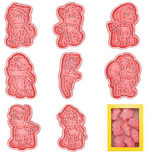 Moldes Galletas Niños, 8PCS Cortadores de Galletas, Cookie Cutter, 3D Formas Galletas, Moldes Galletas Infantiles, para Decorar Galletas, Reposteria, Fondant, Sandwich