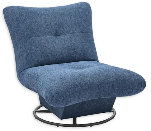 Stella Trading Maranello Sessel Wohnzimmer, Dunkelblau - Bequemer Fernsehsessel Relaxsessel drehbar - 96 x 75 x 93 cm (B/H/T)