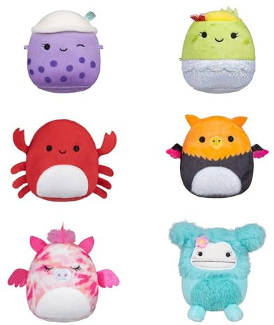 Squishmallows Micromallows SQMM0068-6er-Pack, superweiche Mini, 6.5 cm Plüschfiguren