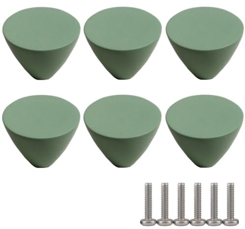 ZESLIV Lot de 6 boutons de meubles en alliage de zinc Bouton de tiroir Bouton de porte d'armoire 30 mm Bouton de meuble pour chambre d'enfant Vert
