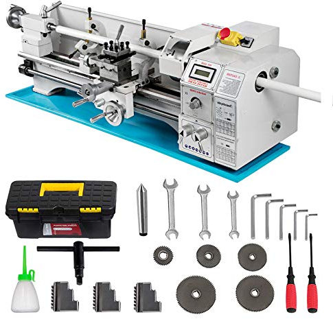Metal Lathe 8.7Inch/220MM Mini Lathe - Micro Metal Milling Machine for Metal Lath, Bench Top Lathe, Driling - 23.6Inch/600MM by Counter Face Turning