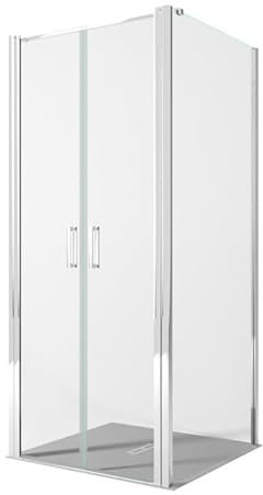 DOMUS ARREDO - Box doccia due lati con porta saloon H195 6mm anticalcare Dobla (80x100)