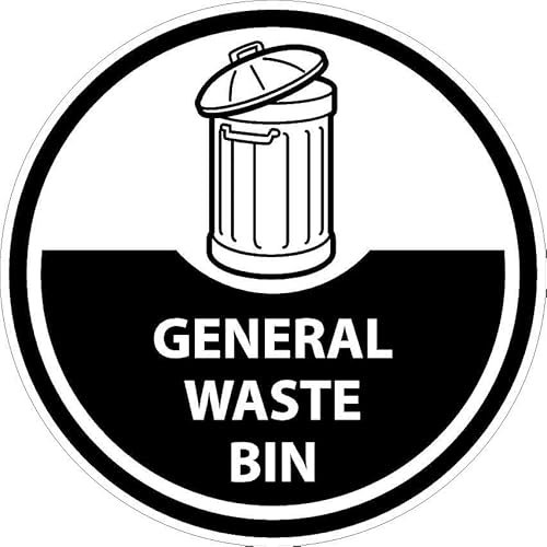General waste bin, recycling sign - Self adhesive sticker (200mm x 200mm)