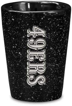 Rico Industries NFL Football San Francisco 49ers Keramik-Schnapsglas für Fans, lasergraviert in Team-Farbe, Einzelschnapsglas, 57 ml
