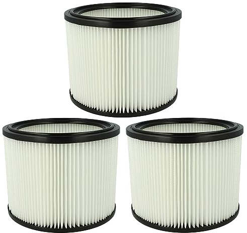 vhbw 3x Filterelement Ersatz für Bosch, Makita für Nass-/Trockensauger - Feinstaubfilter, Papier/Gummi