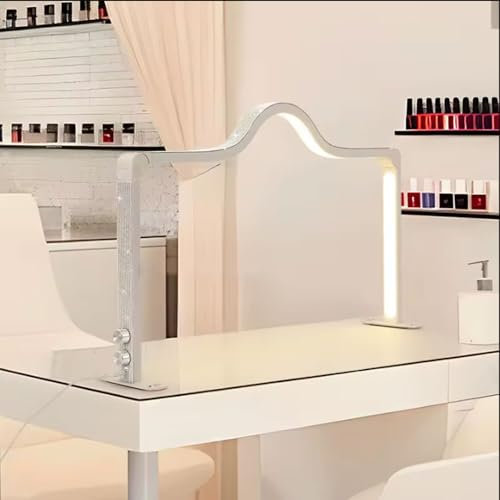 cendbirut Mondlicht für Nageltisch, Halbmondlicht für Nageltisch, 3 Modi Mondlicht Nail Tech, 4000k-6000k dimmbare Wimpernlampe für Maniküre, Wimpernverlängerung,Weiß