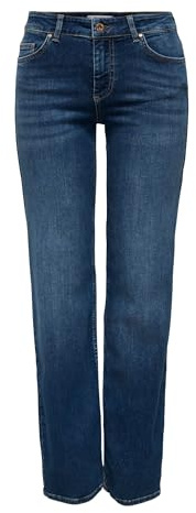 Only Damen Onlblush Mid Straight Dnm Tai021 Noos Dark Blue Denim L/32L