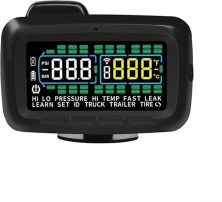 Advanced TPMS Tyre Pressure Monitoring, Large Display Tyre Pressure Monitor For 6 Wheel Trucks Waterproof Sensors Tire Pressure Auto Alarm System
