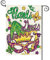 Baccessor Mardi Gras Karnevals-Gartenflagge, 32,5 x 45,7 cm, doppelseitig, Sackleinen, Maskerade, Maske und Perlen, kleine Frühlingsflagge, Sommerurlaub, saisonale Bauernhaus, Outdoor-Dekoration