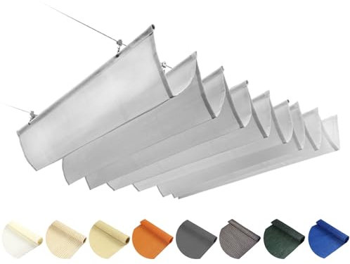 Tenda a vela retrattile per esterni, copertura per pergola, tenda da sole personalizzabile per terrazza, giardino e patio, protezione UV con kit di montaggio ventilazione riparo per tetto (colore: con