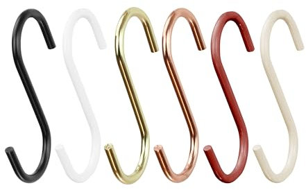 Natural Goods Berlin 15x S-Kleiderhaken, Garderobenhaken für runde und eckige Kleiderstangen, Metall Wirbelhaken, Fleischerhaken, Haken für Blumenampel (Beige, 15er Set)