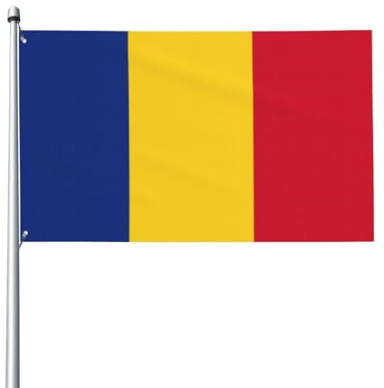 Bandera de Rumania impresa de 3 x 5 pies, bandera de moda para exteriores con ojales de metal, poliéster para jardín y eventos