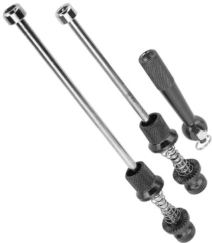 Black Aluminum Oy Bike Security Skewers Th Quick Release Wheel Locking for Road Set of 2. (Black)