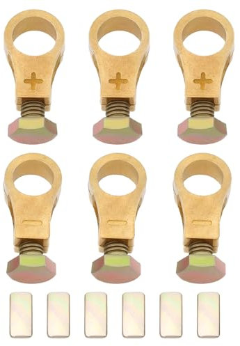 ECSiNG 3 Pairs Copper Battery Connection Clips, Positive Battery Clips Negative Battery Clips with Bolts and Gaskets, Suitable for Automotive Battery Terminal Connectors Kit